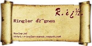 Ringler Ágnes névjegykártya