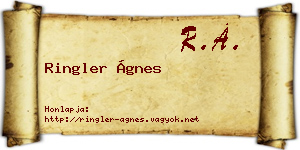 Ringler Ágnes névjegykártya