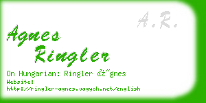 agnes ringler business card